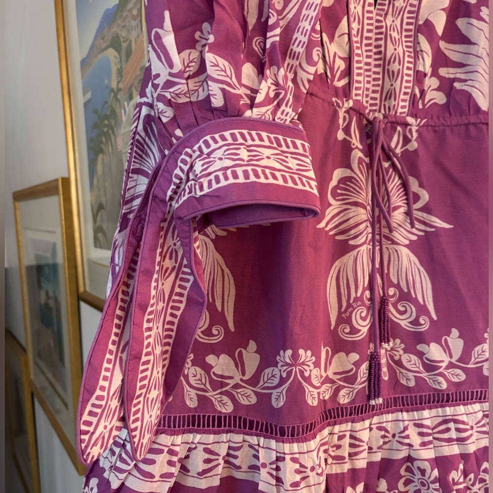 FARM Rio Purple and White Mini Dress - Picture 7 of 13